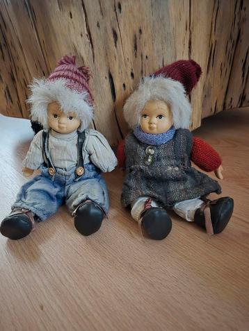 Vintage Poppen - Set van 2 . beschikbaar voor biedingen