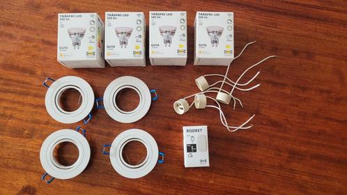 Tradfri GU10 smart-lampen incl. armaturen en aan/uit-knop, Huis en Inrichting, Lampen | Spots, Nieuw, Plafondspot of Wandspot