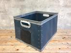 Vintage industriele kist met stalen randen Frans merk Suroy, Overige materialen, Minder dan 50 cm, Gebruikt, Minder dan 50 cm