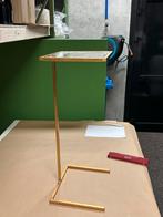 Gouden bijzettafel met spiegel blad, Huis en Inrichting, 45 tot 60 cm, Minder dan 55 cm, Vierkant, Ophalen of Verzenden