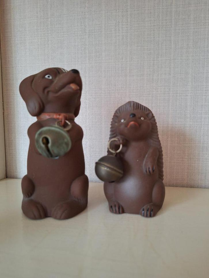 Twee oude rubberen opwindbeestjes, Antiek en Kunst, Antiek | Speelgoed, Ophalen of Verzenden