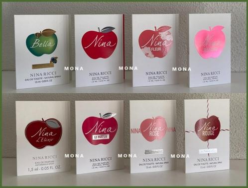 NinaRicci 8 parfum samples proefjes testers monsters, Sieraden, Tassen en Uiterlijk, Uiterlijk | Parfum, Nieuw, Verzenden