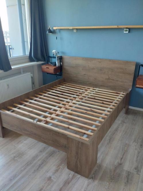 Jysk Vedde Bedframe 160x200 wild eiken, Huis en Inrichting, Slaapkamer | Bedden, Zo goed als nieuw, Tweepersoons, 160 cm, 200 cm