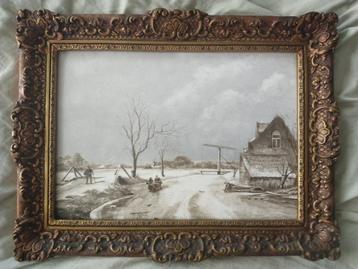 Hollands winters rivierenlandschap met figuren beschikbaar voor biedingen