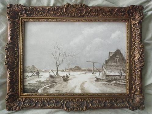 Hollands winters rivierenlandschap met figuren, Antiek en Kunst, Kunst | Schilderijen | Klassiek, Ophalen of Verzenden
