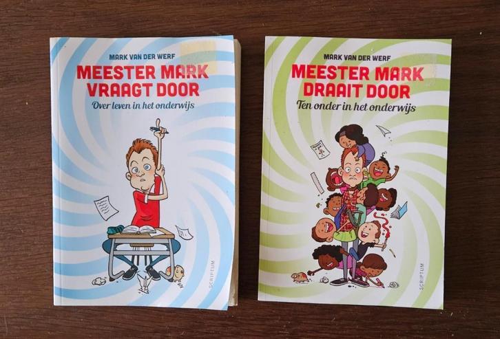 Meester Mark vraagt door en draait door Mark van der Werf, Boeken, Humor, Zo goed als nieuw, Ophalen of Verzenden