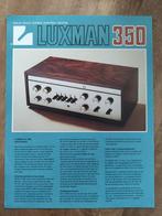 Luxman 350 voorversterker info- blad, Audio, Tv en Foto, Versterkers en Receivers, Verzenden, Zo goed als nieuw, Stereo, Overige merken