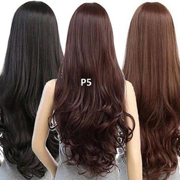 P5 rood/bruine lange pruik, middelste op de foto... beschikbaar voor biedingen