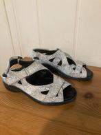 Aparte grijs witte open leren schoenen van Durea, maat 37 H, Durea, Pumps, Verzenden, Zo goed als nieuw
