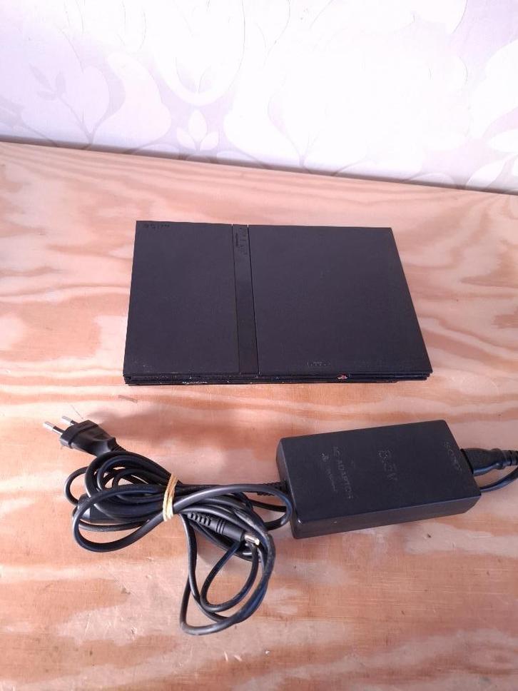 Playstation 2 slim, Spelcomputers en Games, Spelcomputers | Sony PlayStation 2, Gebruikt, Slim, Zwart, Zonder controller, Ophalen of Verzenden