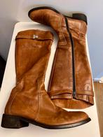 Donna Carolina Leren Laarzen Cognac Maat 38, Ophalen of Verzenden, Gedragen, Bruin, Hoge laarzen