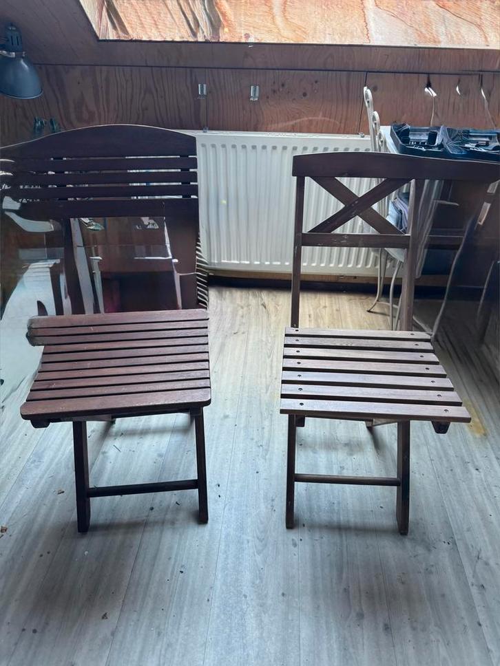 7 Klapstoeltjes - Zo goed als nieuw!, Huis en Inrichting, Stoelen, Zo goed als nieuw, Vijf, Zes of meer stoelen, Hout, Bruin, Ophalen
