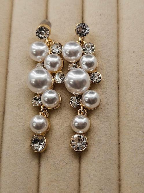 Antiek stijl 18k vergulde oorstekers met faux parels., Sieraden, Tassen en Uiterlijk, Oorbellen, Nieuw, Overige materialen, Goud
