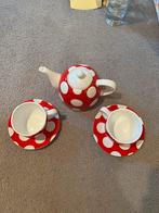 Theepot & Kopjes met Schotel - Polkadot Design, Huis en Inrichting, Ophalen of Verzenden, Zo goed als nieuw, Overige stijlen, Kop(pen) en/of Schotel(s)