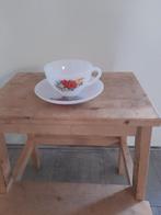 vintage kop en schotel Arcoroc Franse, Huis en Inrichting, Keuken | Servies, Ophalen, Gebruikt, Glas, Overige stijlen