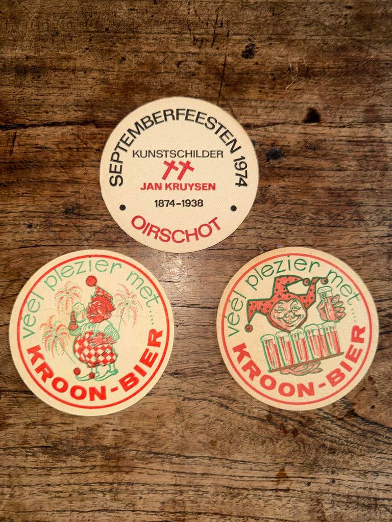 Kroon Bier Viltjes - Set van 3, Verzenden, Gebruikt, Viltje(s), Overige merken