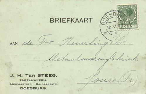 J.H. ter Steeg, Zadelmakerij, Doesburg - 05.1931 - briefkaar, Postzegels en Munten, Brieven en Enveloppen | Nederland, Briefkaart