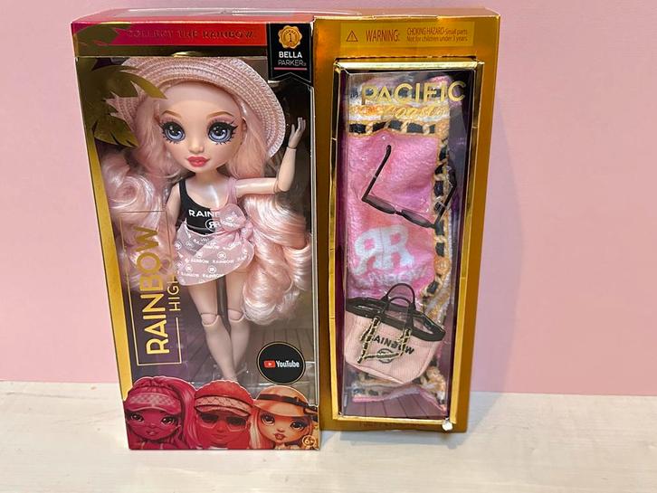 Rainbow high Bella Parker pacific coast nieuw in doos, Verzamelen, Poppen, Zo goed als nieuw, Pop, Ophalen of Verzenden