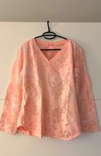 Zalmkleurige T-shirt met kant en lange mouwen, Kleding | Dames, T-shirts, Maat 46/48 (XL) of groter, Ophalen of Verzenden, Zo goed als nieuw