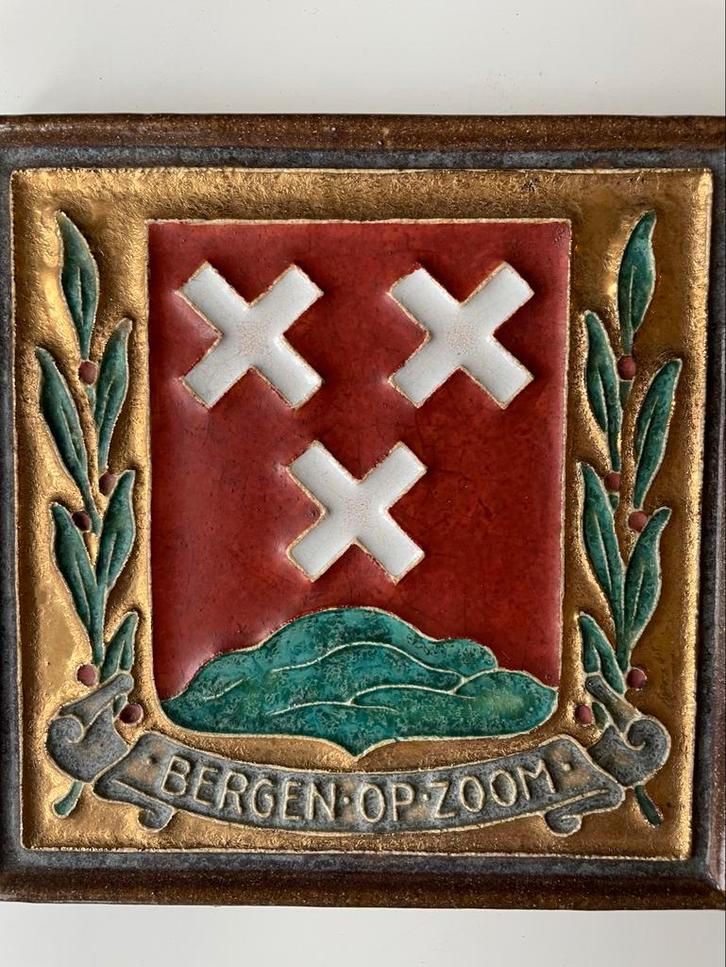 Cloisonné tegel Porceleyne Fles Bergen op Zoom, Antiek en Kunst, Antiek | Wandborden en Tegels, Ophalen of Verzenden