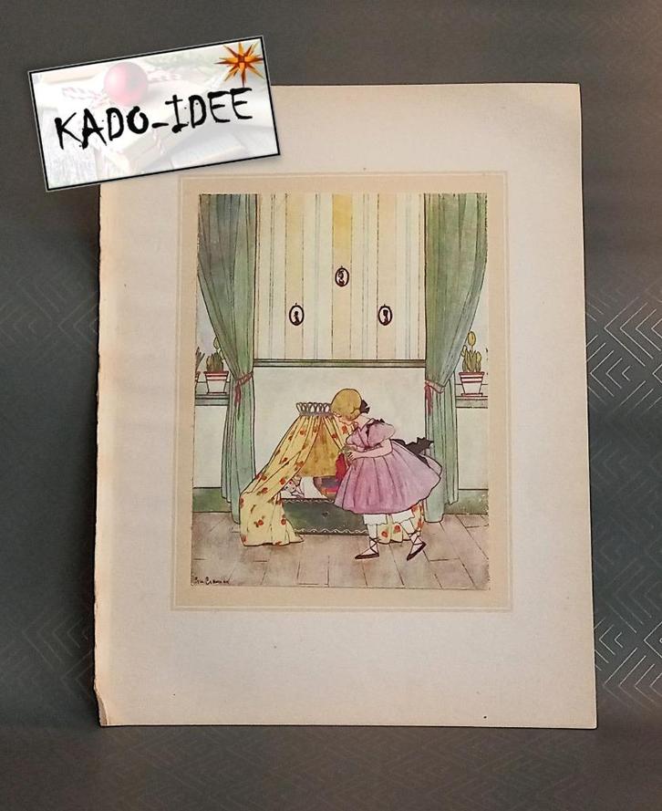 Zes illustraties van Rie Cramer – 1915 ¤ samen € 10,=, Huis en Inrichting, Woonaccessoires | Schilderijen, Tekeningen en Foto's