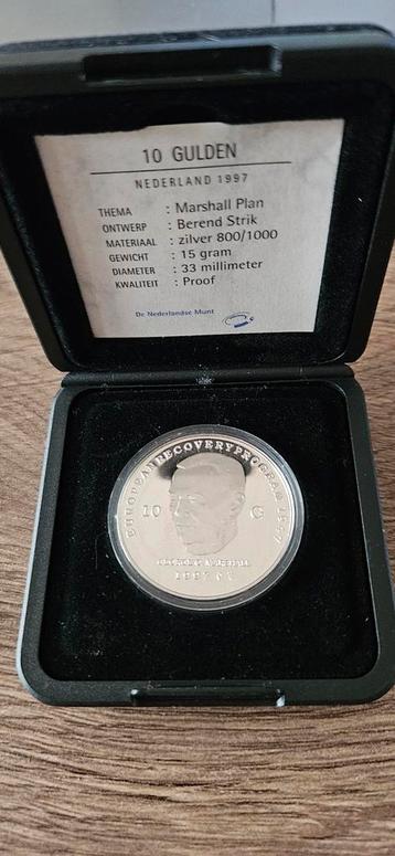 Zilveren Tientje 1997 proof George c.Marshall nummer 3 beschikbaar voor biedingen