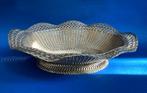 19e eeuw Verzilverd gevlochten draadwerk broodmand antiek, Ophalen of Verzenden