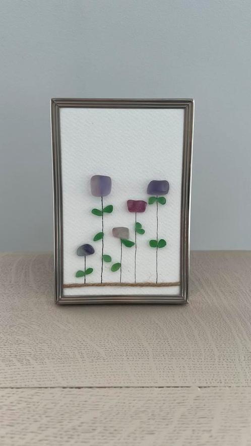 Zeeglas Bloementuin in Lijst, Huis en Inrichting, Woonaccessoires | Lijsten, Zo goed als nieuw, Minder dan 50 cm, Minder dan 50 cm