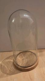 Stolp van glas op hout ong 35cm., Ophalen, Zo goed als nieuw
