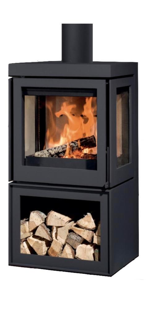 Barbas box 55 panorama met houtopslag., Huis en Inrichting, Kachels, Zo goed als nieuw, Vrijstaand, Houtkachel, Hout, Ophalen of Verzenden