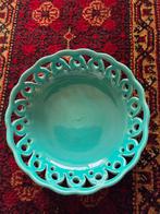Jaren '50 Turquoise Ajour Schaal Zenith Gouda, Antiek en Kunst, Ophalen of Verzenden