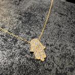 14k gouden ketting fatima hand model, Ophalen of Verzenden, Nieuw, Goud