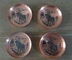 4x koperen trinket schaaltje met afbeelding van eland, Ophalen of Verzenden, Koper