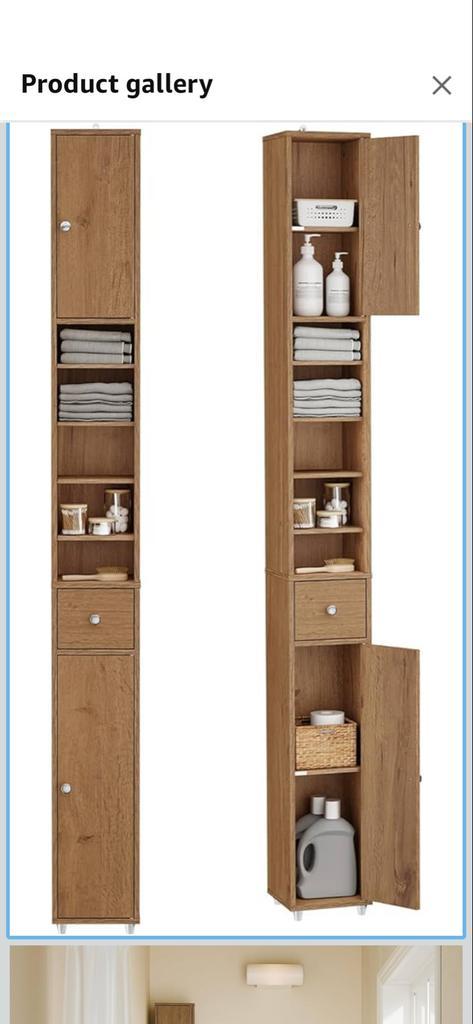 Nieuwe Hoge Badkamerkast - Houtlook, Ongeopend!, Huis en Inrichting, Badkamer | Badkamermeubels, Nieuw, (Half)hoge kast, 150 tot 200 cm