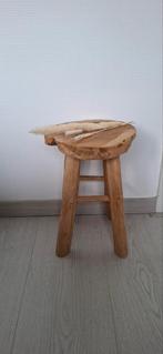 Houten kruk teak, 40 x 30 x 28 cm, Ophalen of Verzenden, Nieuw, Hout
