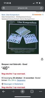 Glazen schaak/ dam of backgammon spel, Ophalen of Verzenden, Zo goed als nieuw