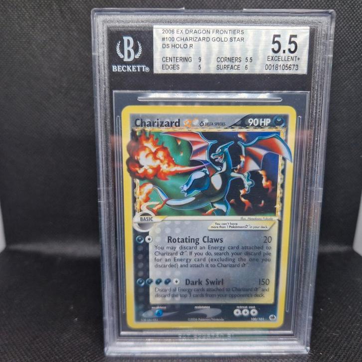 Charizard Gold Star Holo Ex Dragon Frontiers BGS 5.5, Hobby en Vrije tijd, Verzamelkaartspellen | Pokémon, Zo goed als nieuw, Ophalen of Verzenden
