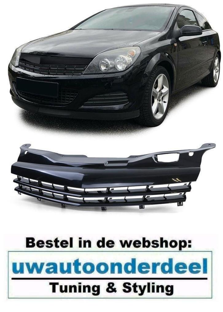 Embleemloze Sport Grill Glans Zwart Voor Opel Astra H Faceli, Auto diversen, Tuning en Styling, Ophalen of Verzenden