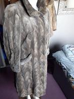 120 cm echte geschoren lams bontjas bont jas bontmantel, Ophalen of Verzenden, Zo goed als nieuw, Maat 42/44 (L), Grijs