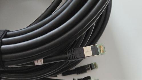S/FTP CAT 8.1 netwerkkabels 15m lang (3 stuks), Computers en Software, Pc- en Netwerkkabels, Zo goed als nieuw, Ophalen of Verzenden