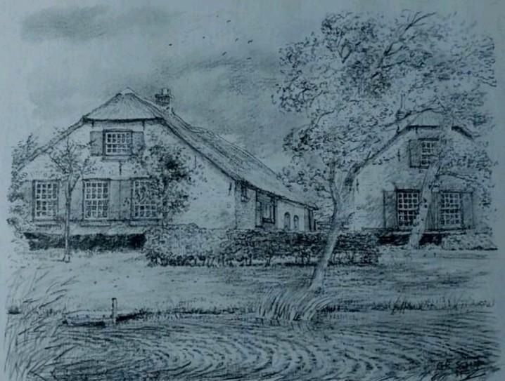 Zegveld ... "Boerderij aan Rondweg" ..., Antiek en Kunst, Kunst | Tekeningen en Foto's, Ophalen of Verzenden