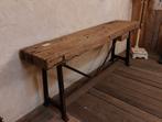 Sidetable met oud houten blad, Ophalen