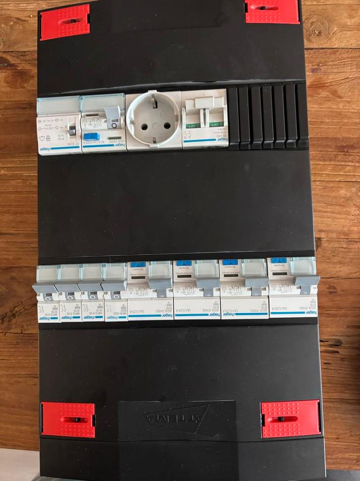 Hager Groepenkast met aardlekschakelaars, Doe-het-zelf en Verbouw, Elektra en Kabels, Gebruikt, Overige typen, Ophalen of Verzenden