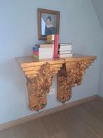 Twee Antiek Italiaanse in Bladgoud Gestoken Wand Kandelabers, Antiek en Kunst, Ophalen