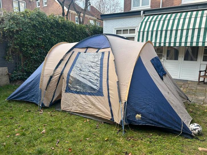 6 persoons tent compleet met tas, 3 cabines, Caravans en Kamperen, Tenten, Zo goed als nieuw, Ophalen