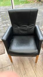 Twee sruks verstelbare fauteuils zwart leer, Ophalen, Gebruikt, 50 tot 75 cm, Leer