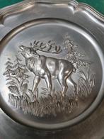 wandbord tin met hert, Antiek en Kunst, Antiek | Tin, Ophalen of Verzenden