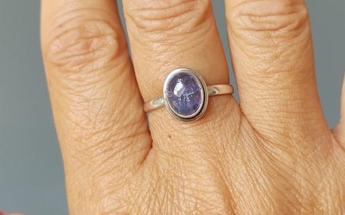 zilveren ring met natuurlijke Tanzaniet steen zilver 925, Sieraden, Tassen en Uiterlijk, Ringen, Nieuw, Dame, 18 tot 19, Blauw