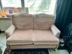 Oud roze fluwelen vintage tweezits bankje, Huis en Inrichting, Ophalen, 75 tot 100 cm, Tweepersoons, Minder dan 150 cm
