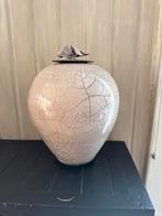 Keramische Vaas met Vogel Deksel Craquelé Glazuur Antiek Loo, Antiek en Kunst, Antiek | Keramiek en Aardewerk, Ophalen of Verzenden